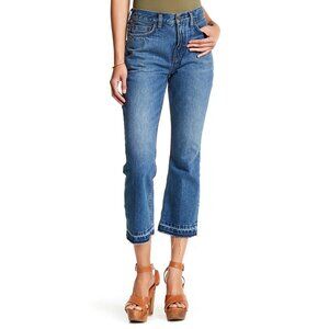 Free People, High Rise Release Hem Crop Bootcut Jeans, Blue, Size 25, NWT